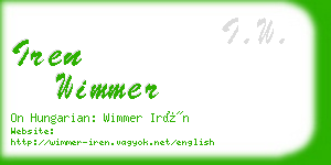 iren wimmer business card